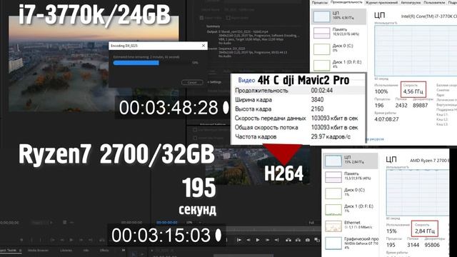 i7-3770k vs Ryzen7 2700 Rendering in Adobe Premiere Pro CC2019 смотреть онлайн