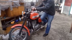 Первый запуска Ява JAWA 638 5 00 после зимы
