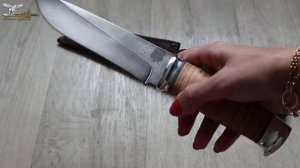 Нож Н1 (Рукоять - береста, Тыльник и гарда - дюраль, Сталь У10А-7ХНМ)