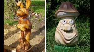 Красивые поделки из дерева для сада и дачи