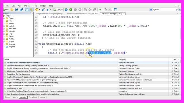 MQL5 Tutorial - Advanced Trailing Stop