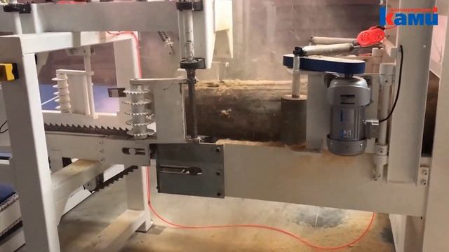 Как происходит распиловка тонкомерного леса на бревнопильном станке EcoWood CBS-250