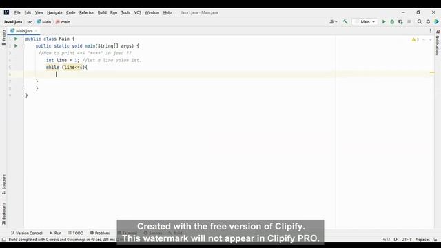 While loop in java | how to print stars in row and column | while loop program in java.
