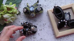 Брошь из бисера . Брошь мотылек. Брошь от Ксении