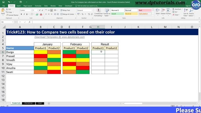 How To Compare two cells based on their color || Excel Tricks || dptutorials смотреть онлайн