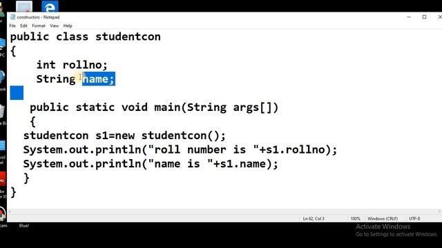 Constructors in java | types of constructors