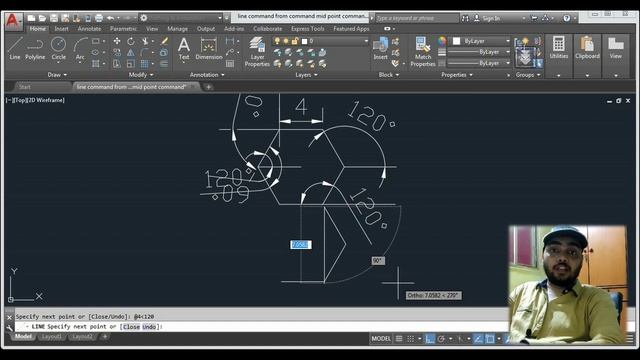 How to make a line line in AutoCAD | Relative polar co ordinate system | смотреть онлайн