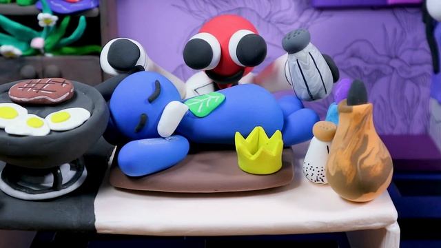 [Clay] Making Delicious Rainbow Friends - Blue Vs Red Vs Pink Vs Green - Roblox Rainbow Friends смотреть онлайн