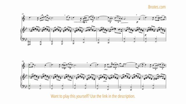 Ave Maria by Schubert for Trumpet and Piano (video score) смотреть онлайн