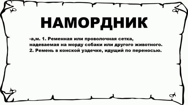 НАМОРДНИК - что это такое? значение и описание