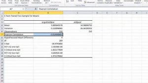 Excel  Paired Sample T Test