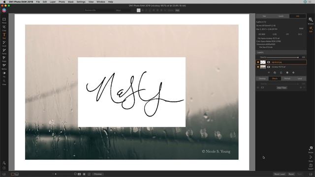How to add a SIGNATURE watermark in ON1 Photo RAW (Part 1) смотреть онлайн
