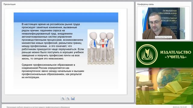 Организация учебного процесса в системе среднего профессионального образования смотреть онлайн