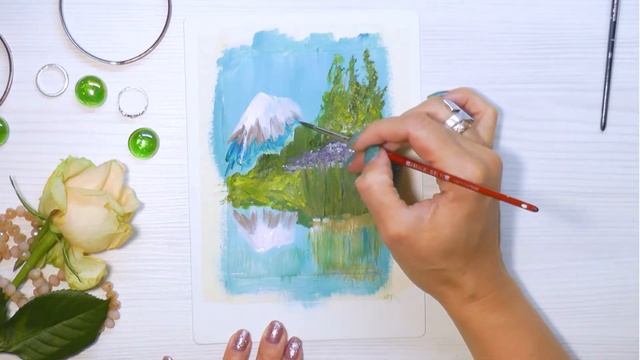 Рисуем летний пейзаж акрилом или гуашью смотреть онлайн