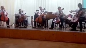 Ансамбль виолончелистов "Вдохновение".Ж.Металлиди "Ариетта",Дж.Гершвин "Хлопай в ладоши".