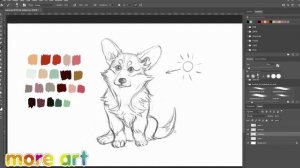 Рисуем собаку корги в Photoshop / Курс «Рисование в Photoshop для начинающих» от more-art.ru