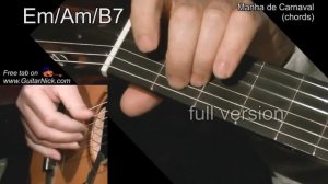 MANHA DE CARNAVAL (chords): Guitar lesson + TAB by GuitarNick