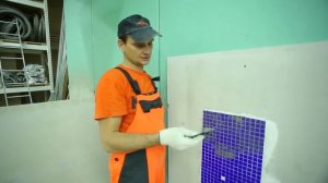 КРЕПС  Этап 6  Укладка мозаичной плитки  Затирка швов мозаичной плитки