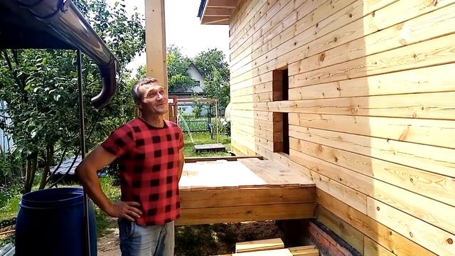 Отзыв заказчика о строительстве дома 6х8м с террасой в Калужской обл., г. Обнинск июнь 2023г.