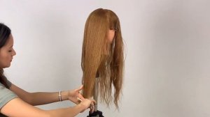 Массивная форма стрижки/ Ровный срез. Женская стрижка на длинный волос.