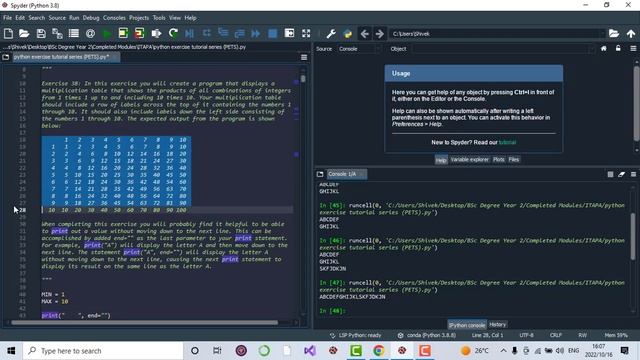 Python Exercise Tutorial Series | Exercise 38