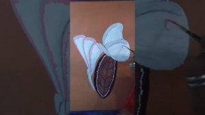 acrylic paintings flower, butterfly and croton's leaf