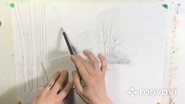 Пейзаж карандашом. Урок 1