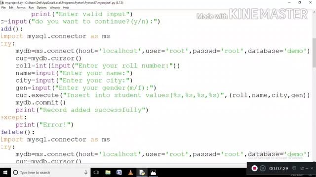 Python MySQL| Python Project Class12 CBSE