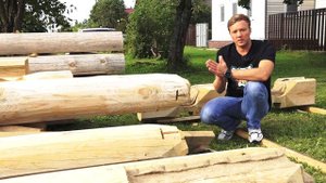 Строительство дома из лафета. Норвежский замок. Особенности монтажа.