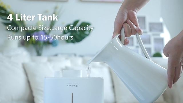 iTvanila Ultrasonic Humidifier,4L Humidifiers for Bedroom Large Single Room смотреть онлайн
