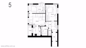 Перепланировка 3-х комнатной квартиры. 9 вариантов!