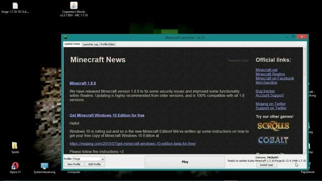 MC FORGE installieren 1.7.10 ★ Tutorial [Deutsch] [Windows] смотреть онлайн