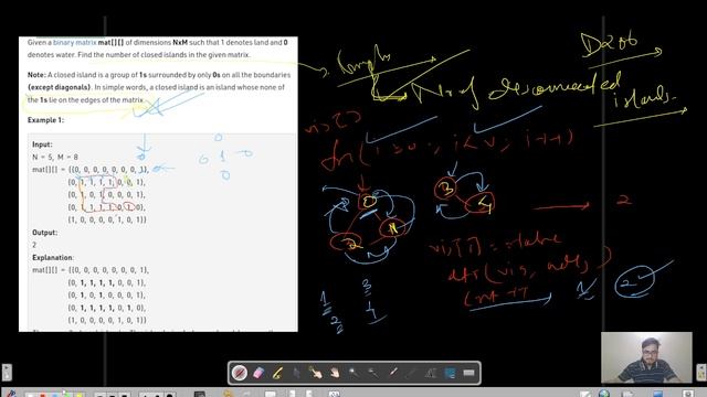 DAY 206 -Find number of closed islands | DFS | BFS JAVA | C++ | GFG POTD 17 May смотреть онлайн