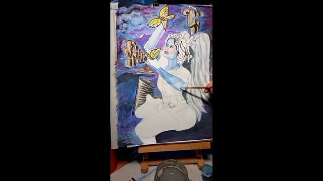 Рисую. Гуашь. Работа "Я и грабли" смотреть онлайн