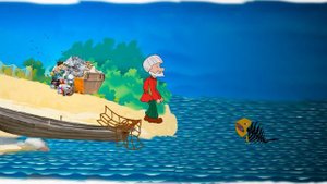 Сказка о рыбке, рыбаке и море.