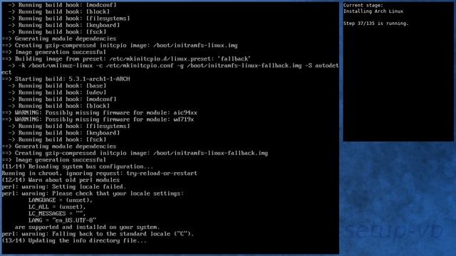 Arch Linux installation recording to kernel 5.3.1-arch1-1-ARCH (core) смотреть онлайн