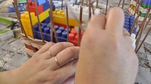 Ситцевое плетение укороченными рядами