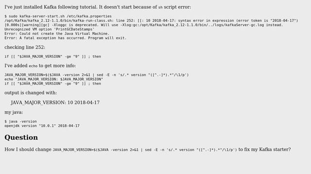 Unix & Linux: Java major version check in bash script смотреть онлайн