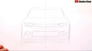 Как нарисовать Шевроле Камаро | Рисуем машину