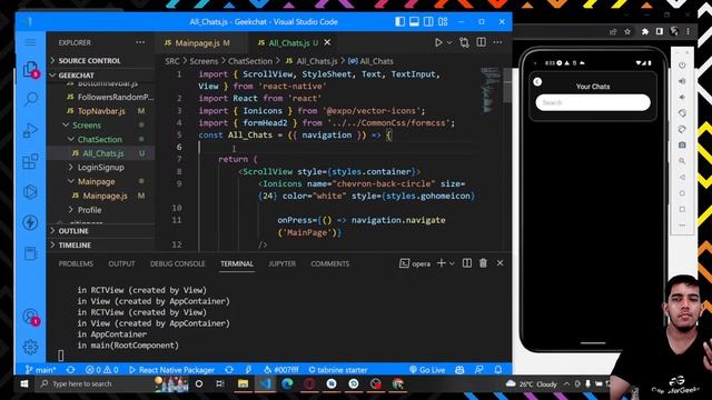 Build a Social Media App in React Native using Nodejs & MongoDB ( Day - 4 ) | React Native Projects смотреть онлайн