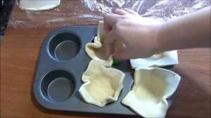 Тарталетки ( корзинки ) из слоеного теста с начинкой / Вкусный и быстрый завтрак / перекус /закуска