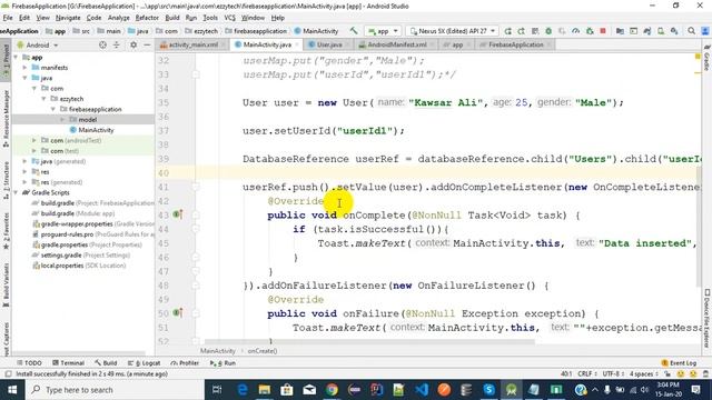 Firebase bangla tutorial |  Firebase data insert Hashmap in android studio |  part - 03 |
