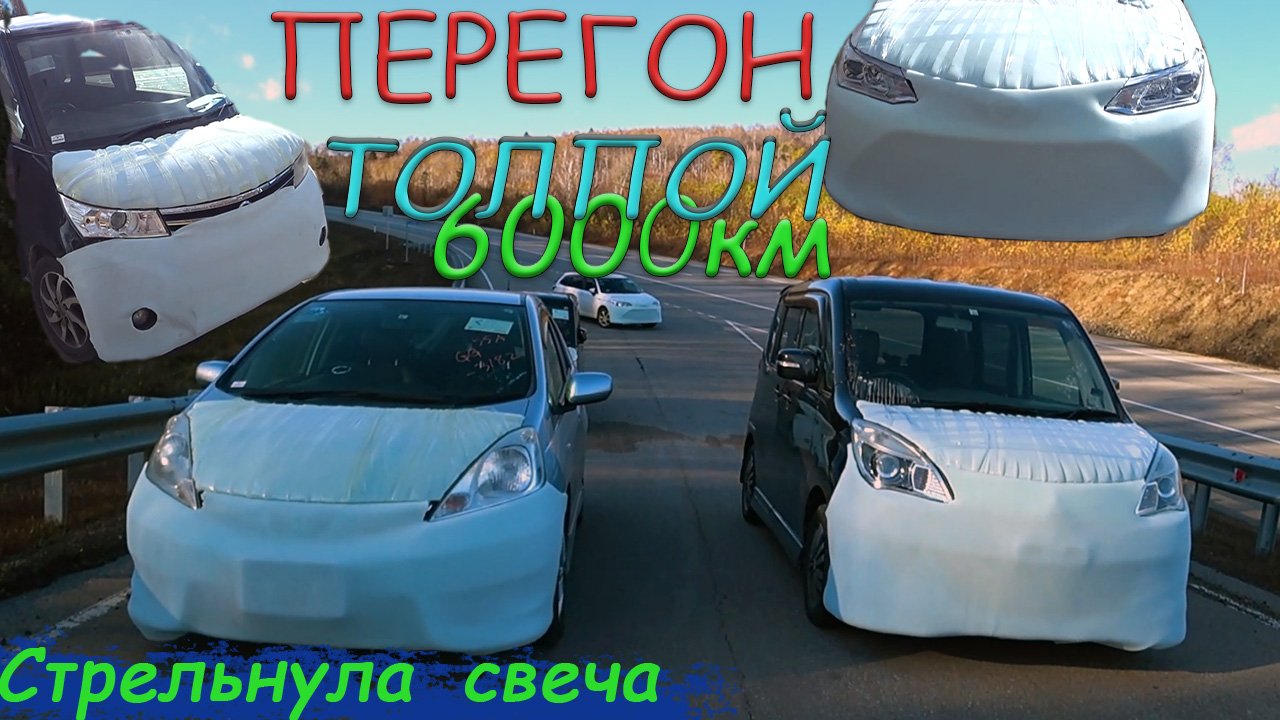 Перегон 6000км толпой / Fit shuttle, Fielder, Roox, Delica D2 / Фазан смертник / Поломка авто / 5в1 смотреть онлайн