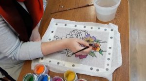 2 урок " Цветы" в технике холодного батика