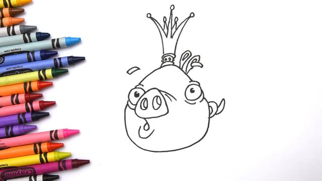 How To Draw King Pig - Angry Birds -Kids Drawing Tutorial (Art & Drawing For Kids) смотреть онлайн