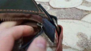 Сумка из кусочков натуральной кожи.