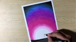 Beautiful Night Sky Star Drawing with Oil Pastel step by step