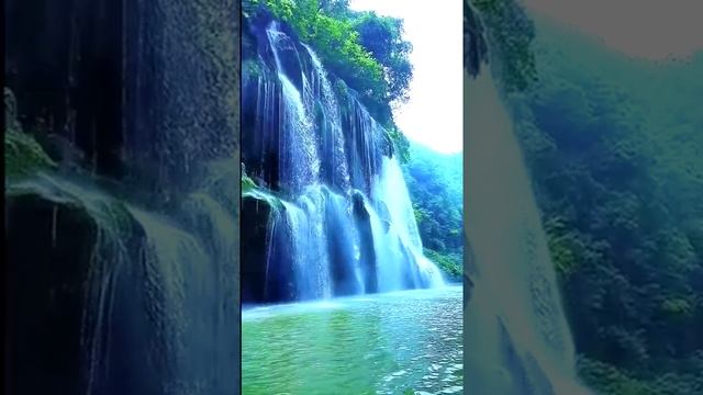 Красивый водопад, расслабляющие осмотр достопримечательностей, лечебная медитация #Shorts