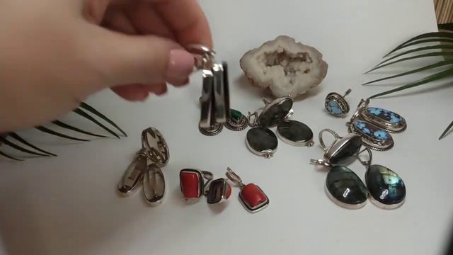 Серебряный комплект с натуральными камнями (31)