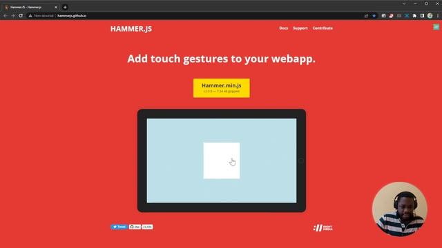 Hammer JS to add Gestures to any elements